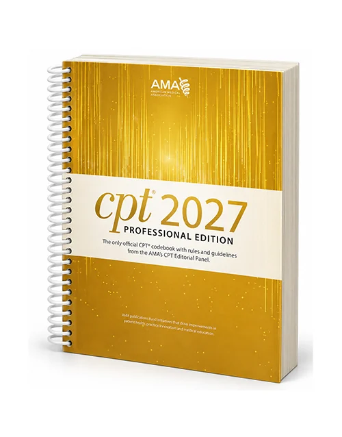 CPT 2027 Professional Edition spiral-bound medical coding codebook by the American Medical Association